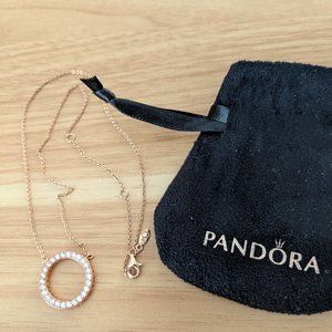 Hearts of Pandora Necklace Rose Gold with pouch